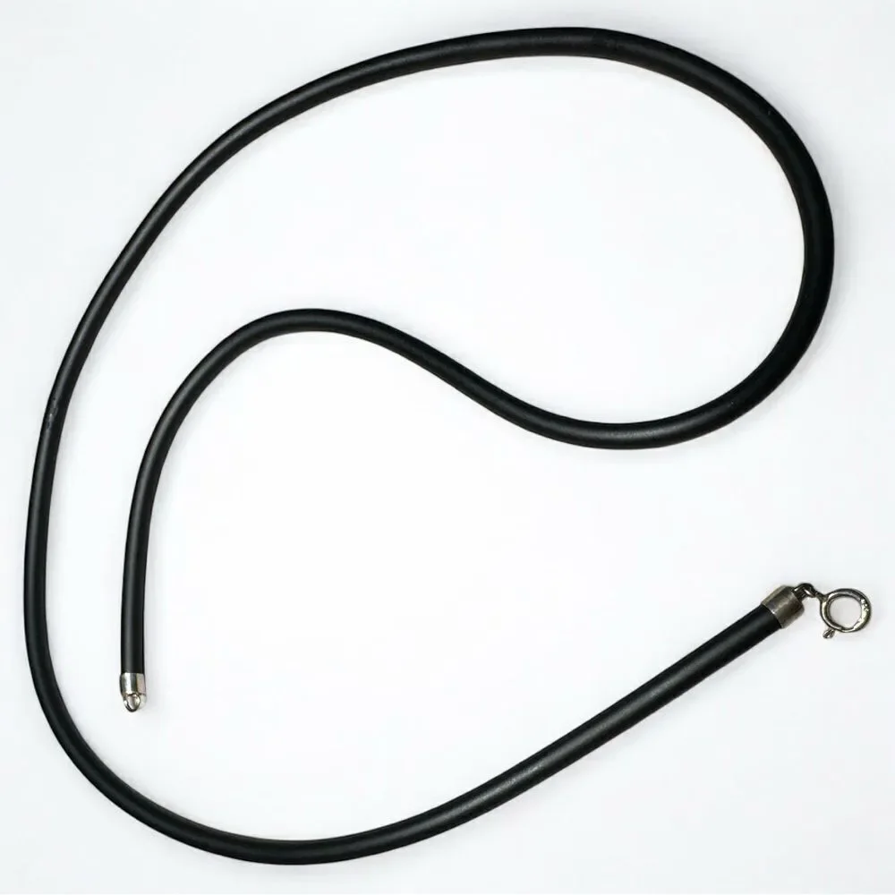 22” Black Cord Necklace - Unisex | 925 Silver Clasp | Minimalist | Great…